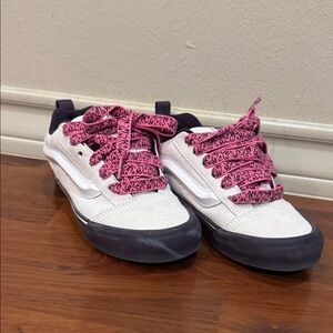 Vans Woman’s Sneakers with Pink and Black Accents, “Knu Skool Shoe” model